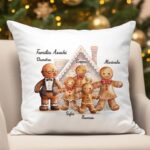 pernă personalizată cu membrii de turtă dulce ai familiei