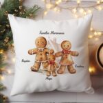 pernă personalizată cu membrii de turtă dulce ai familiei