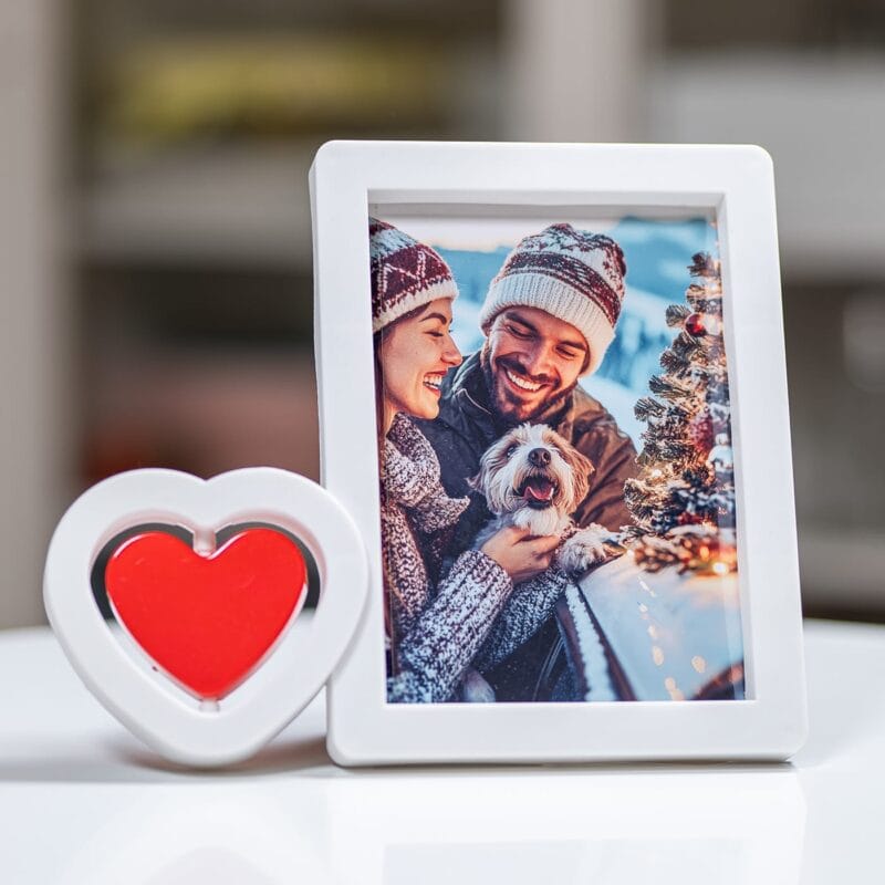 ramă foto cu inimă personalizată