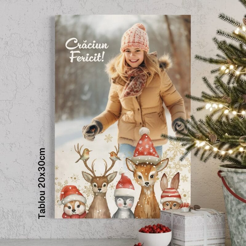 set personalizat de crăciun cu cană și tablou canvas