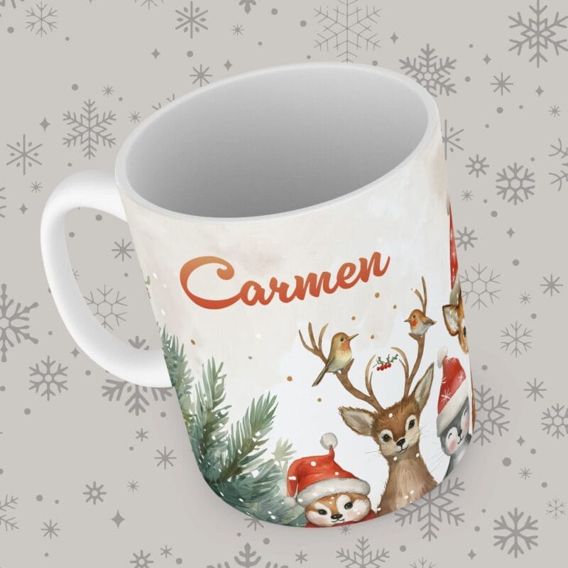 set personalizat de crăciun cu cană și tablou canvas