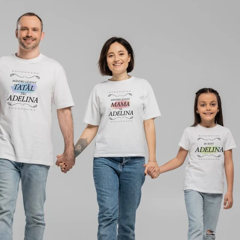 set personalizat de tricouri pentru familie mândrii că suntem