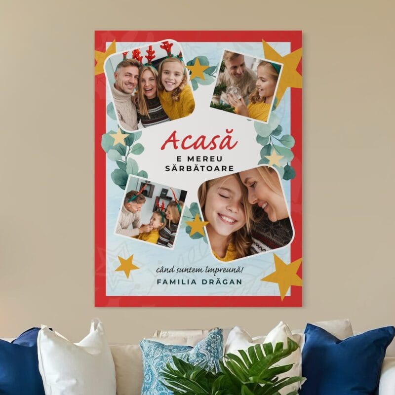 tablou canvas personalizat colaj acasă e mereu sărbătoare