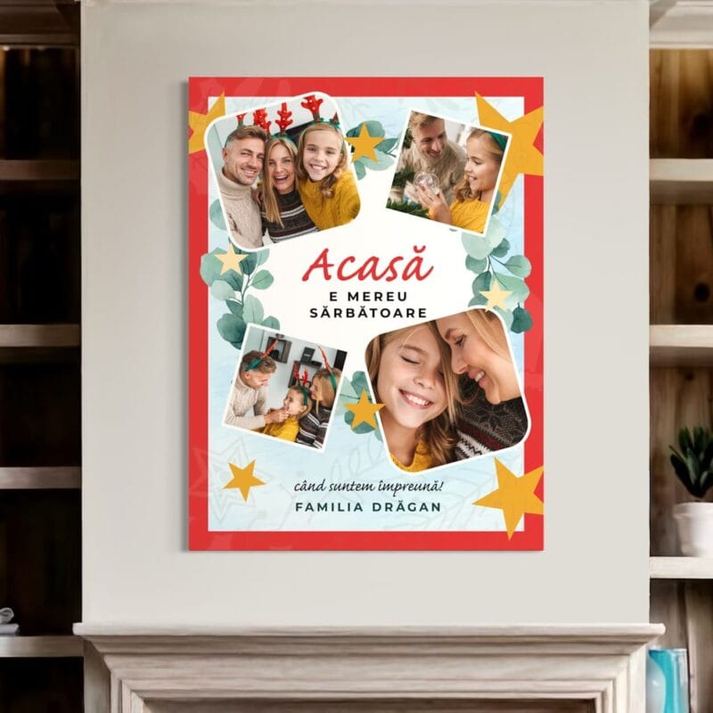 tablou canvas personalizat colaj acasă e mereu sărbătoare