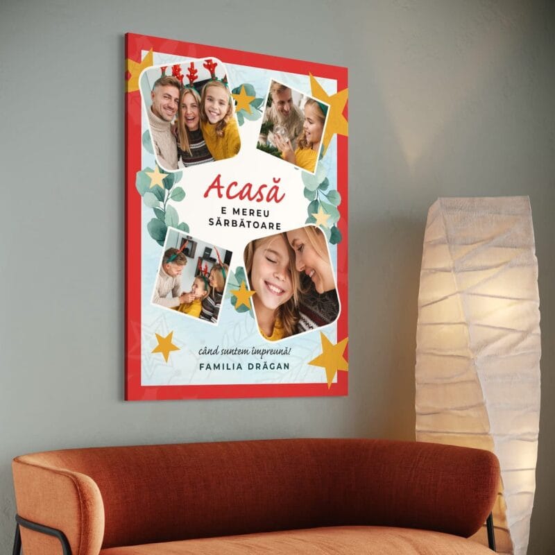 tablou canvas personalizat colaj acasă e mereu sărbătoare