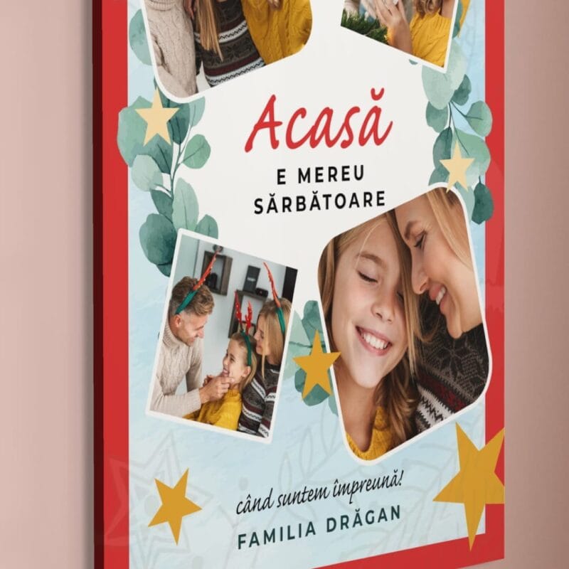 tablou canvas personalizat colaj acasă e mereu sărbătoare