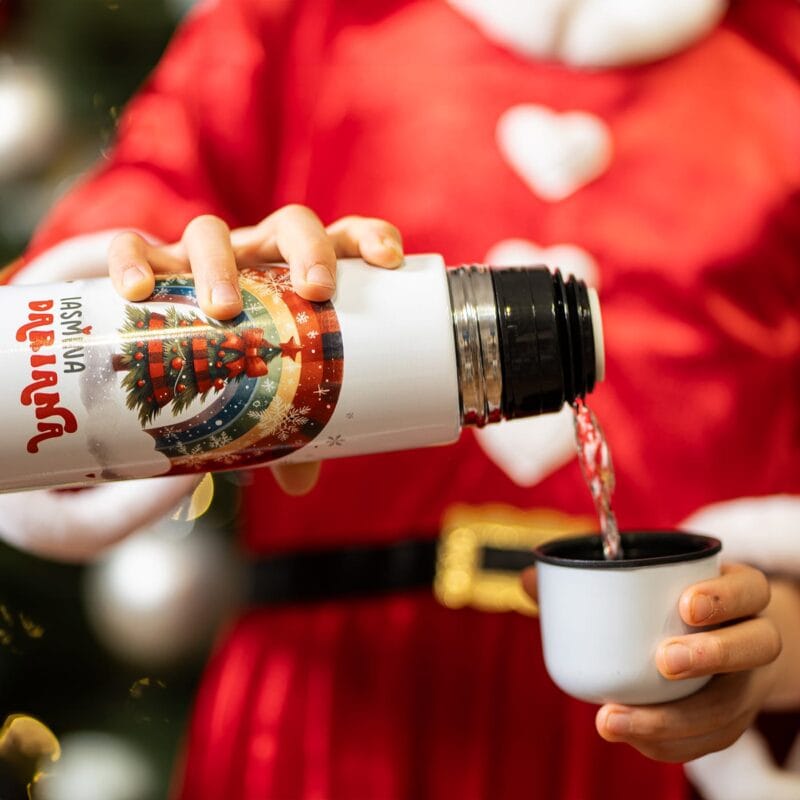 termos din inox personalizat cu nume cadou de crăciun