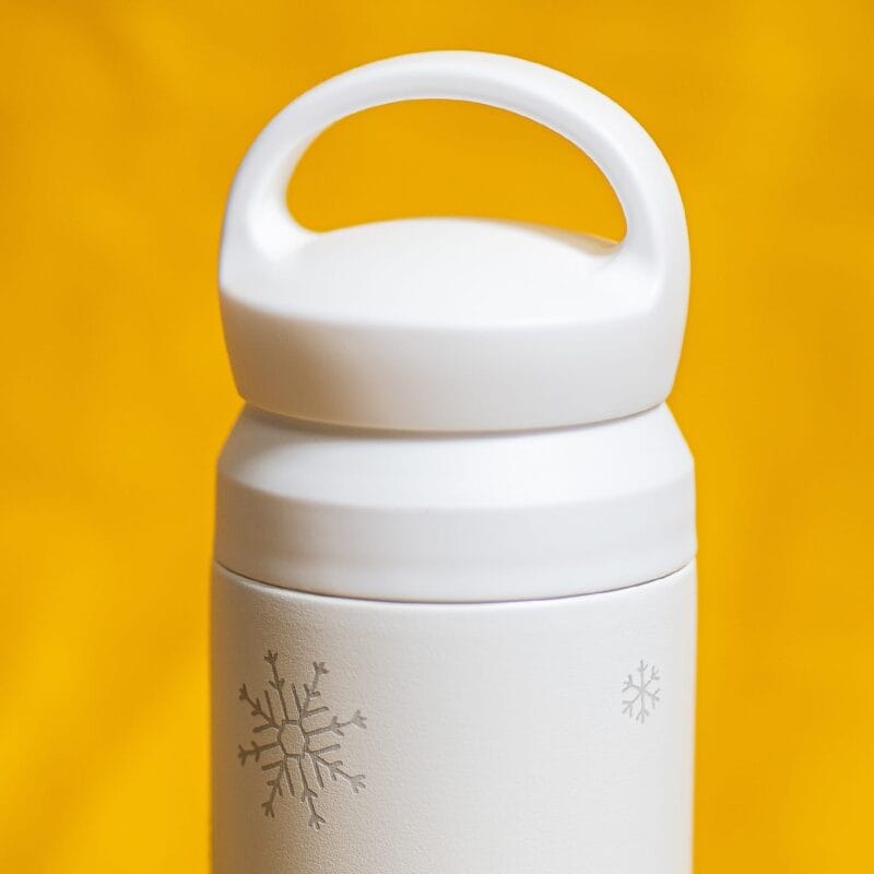 termos din oțel inoxidabil personalizat cu motiv de iarnă și nume