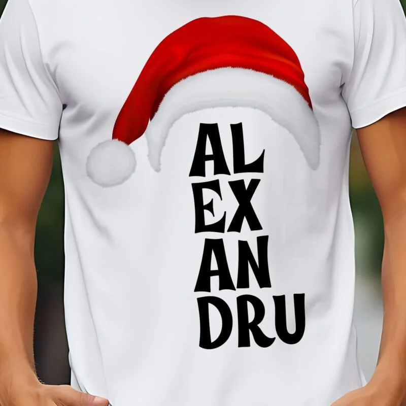 tricou de crăciun personalizat cu numele tău