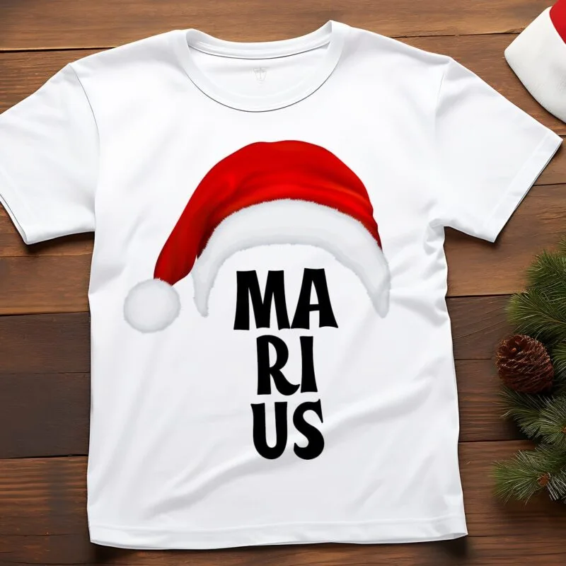 tricou de crăciun personalizat cu numele tău