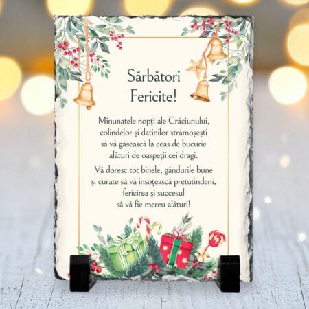 piatră personalizată cu mesaj de crăciun