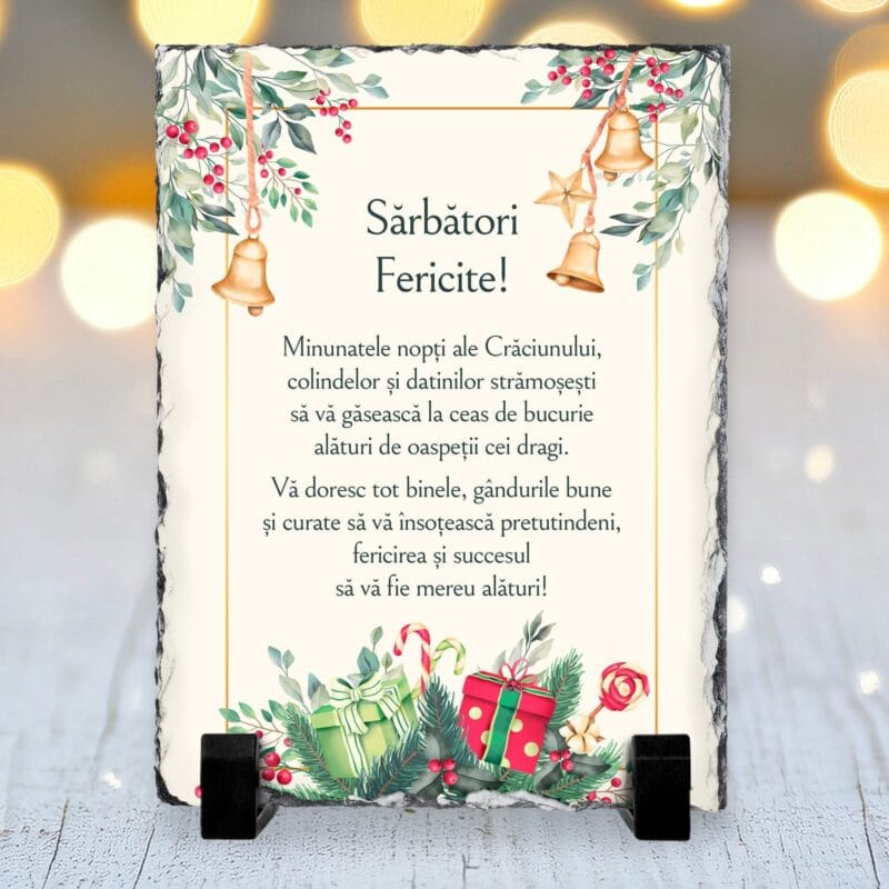 piatră personalizată cu mesaj de crăciun