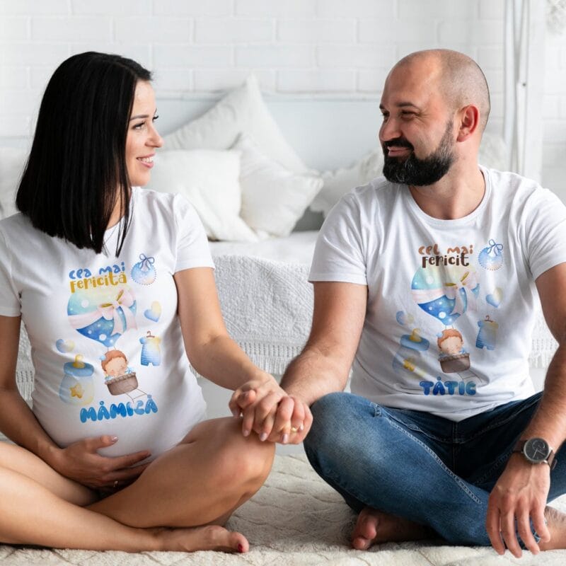 set tricouri personalizate pentru cei mai fericiți părinți