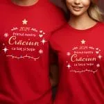 set tricouri roșii personalizate primul nostru crăciun