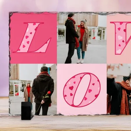ardezie panoramică love personalizată cu 4 poze