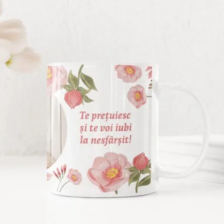 cană personalizată cu o poză și mesaj pentru mama