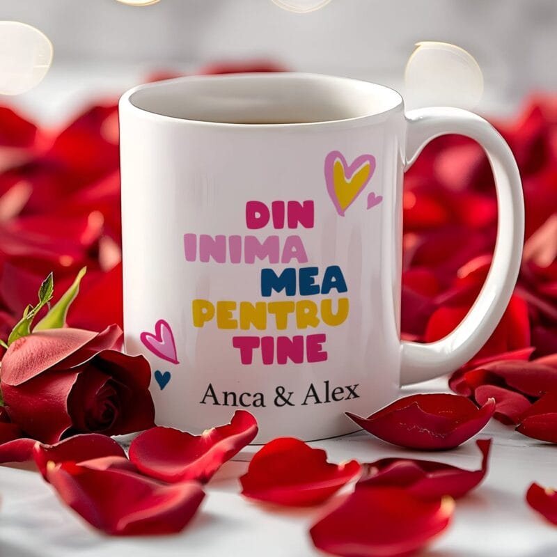cană personalizată din inimă pentru tine