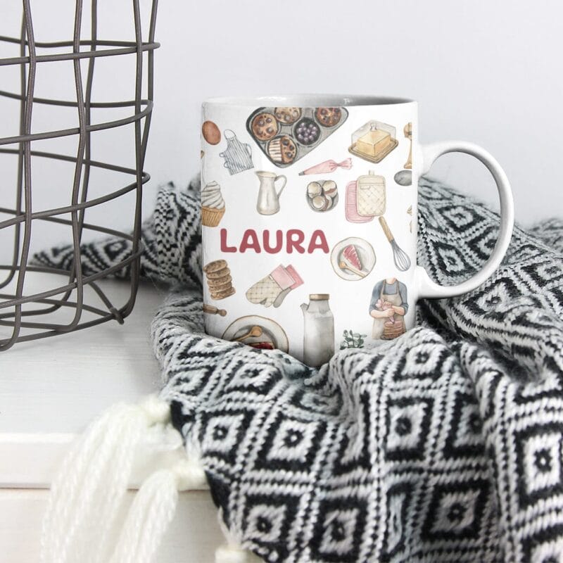 cana personalizată pentru cofetăreasă