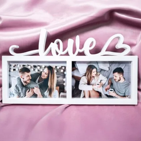 ramă foto cu love și 2 poze