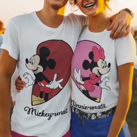 set tricouri personalizate pentru minnie-unată și mikey-unat