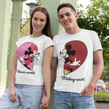 set tricouri personalizate pentru minnie-unată și mikey-unat