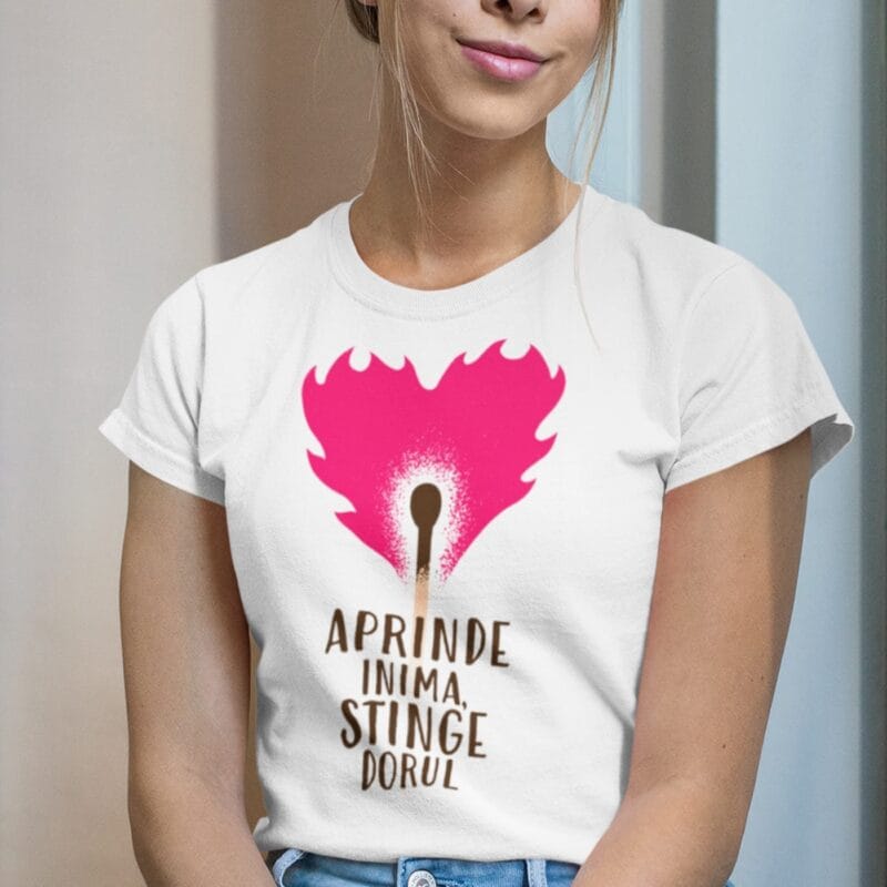 tricou personalizat aprinde inima, stinge dorul