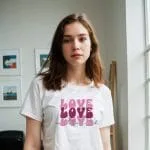 tricou cu imprimeu all you need is love