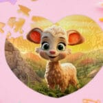 puzzle inimă personalizat cadou copii cu ilustrație și nume
