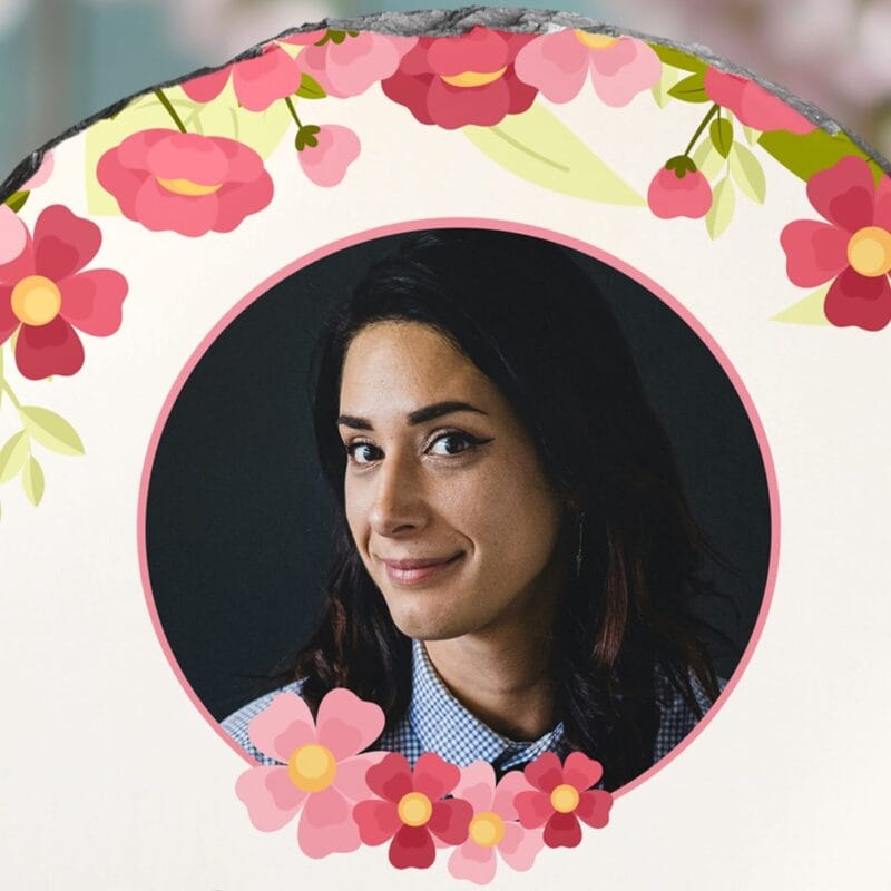 ardezie rotundă personalizată pentru educatoare