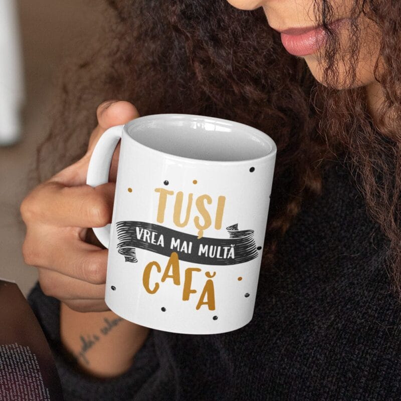 cană personalizată vreau mai multă cafă