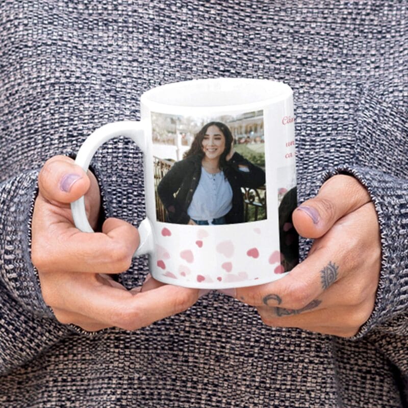 cană personalizată cu 3 poze pentru surioară