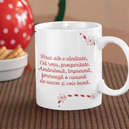 cană personalizată cu mesaj de mărțișor
