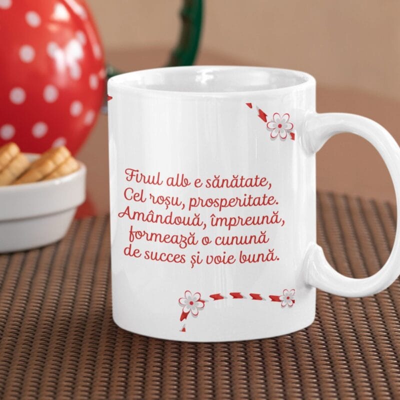 cană personalizată cu mesaj de mărțișor