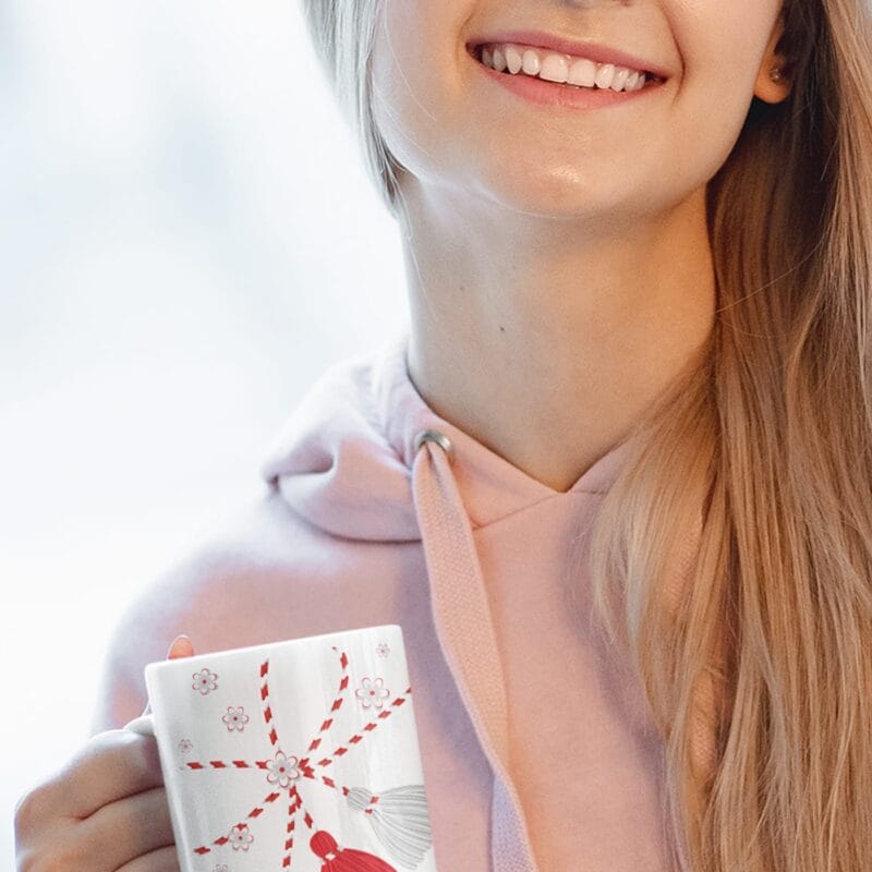 cană personalizată cu mesaj de mărțișor