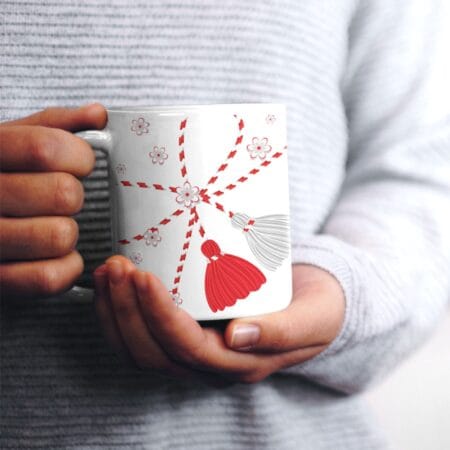 cană personalizată cu mesaj de mărțișor