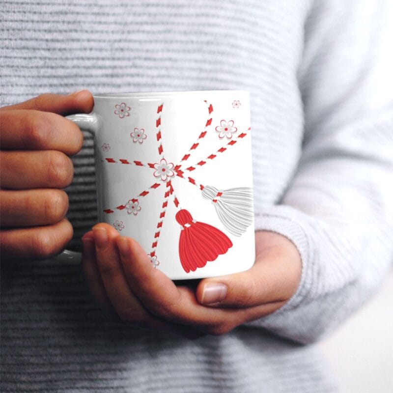 cană personalizată cu mesaj de mărțișor