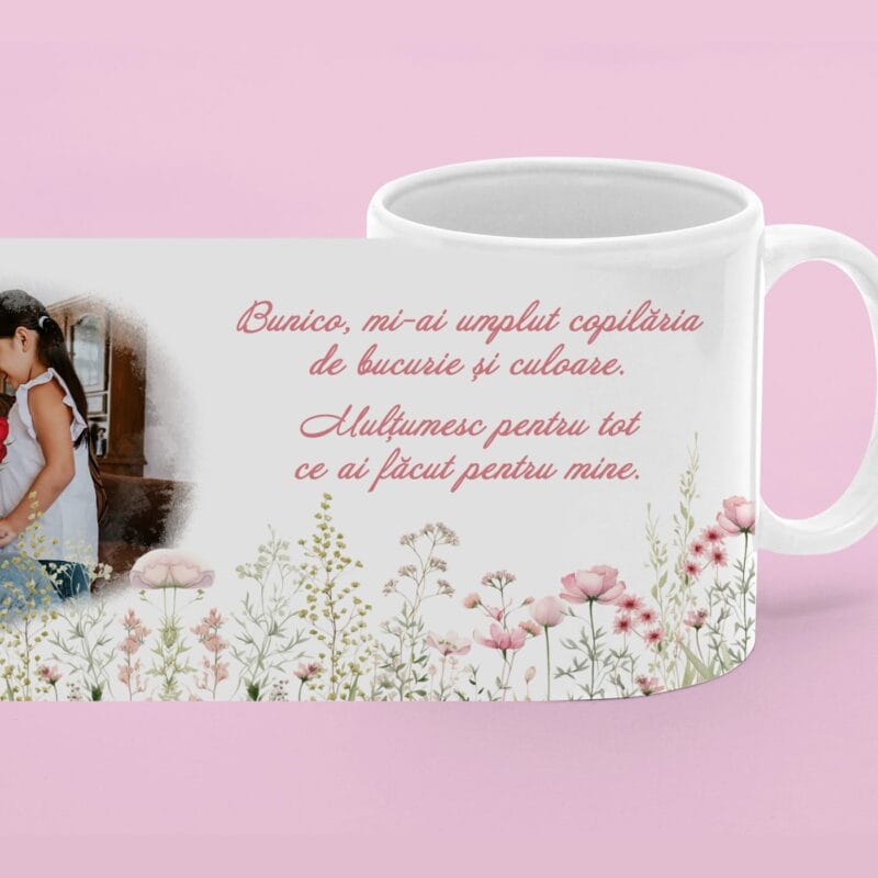 cană personalizată pentru bunica cu mesaj de la nepoțică