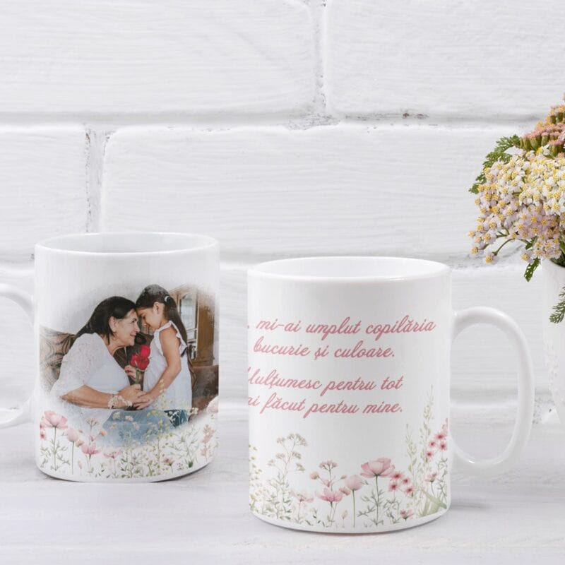 cană personalizată pentru bunica cu mesaj de la nepoțică