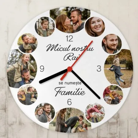 ceas rotund personalizat micul nostru rai