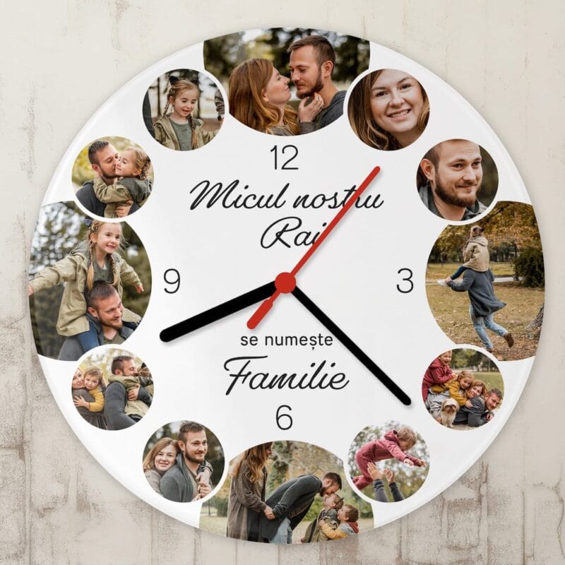 ceas rotund personalizat micul nostru rai