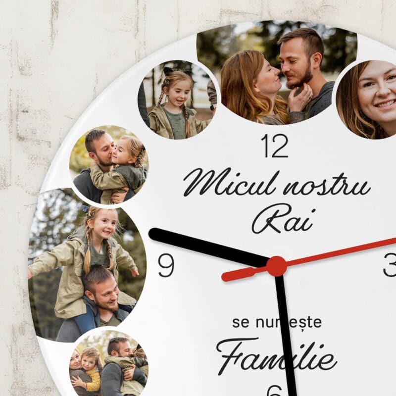 ceas rotund personalizat micul nostru rai