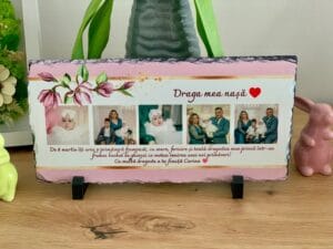 piatră personalizată cu poze și mesaj pentru mama soacră