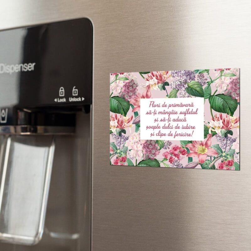 magnet cadou personalizat cu mesaj de primăvară