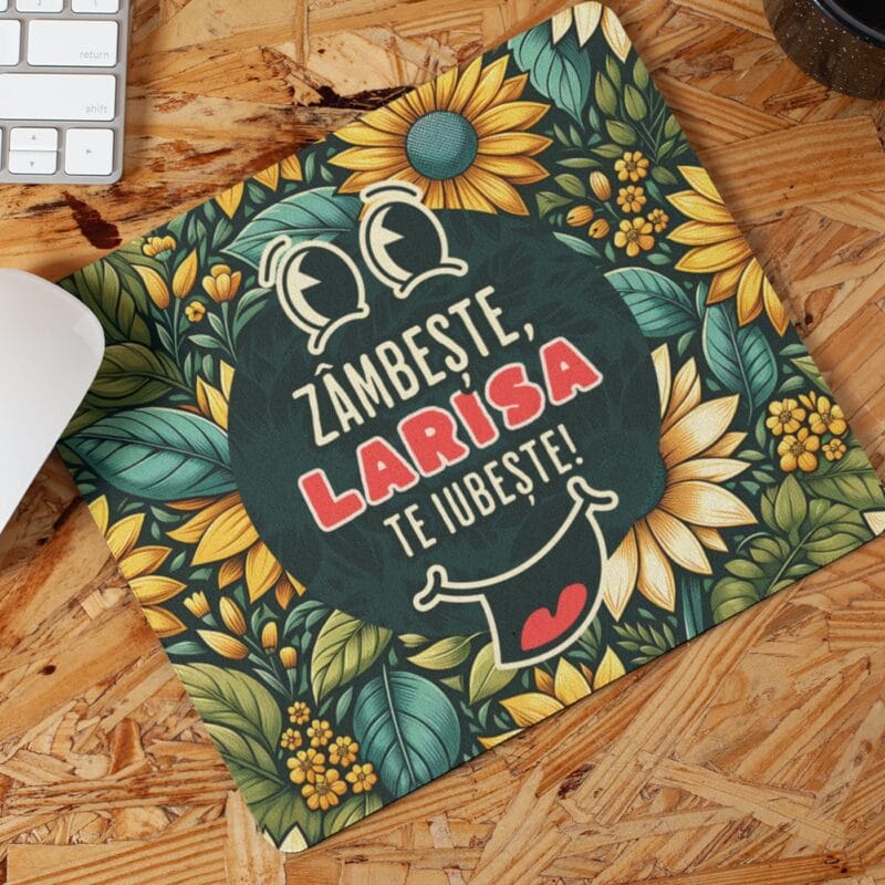 mouse pad personalizat zâmbește cineva te iubește
