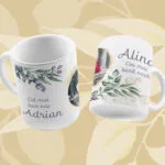 set personalizat pentru nași cu ardezie și căni