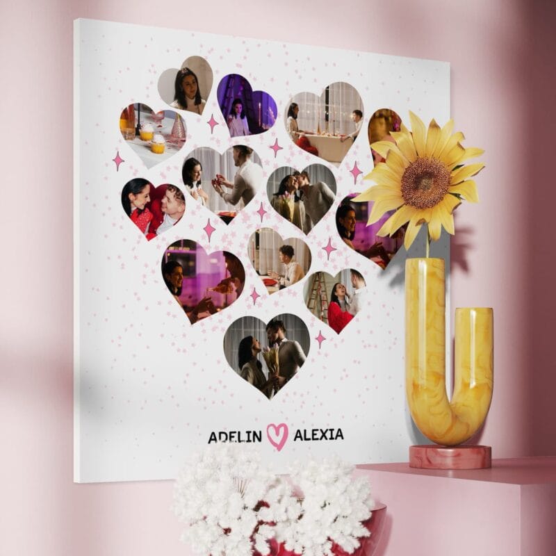 tablou canvas personalizat colaj povestea noastră de dragoste