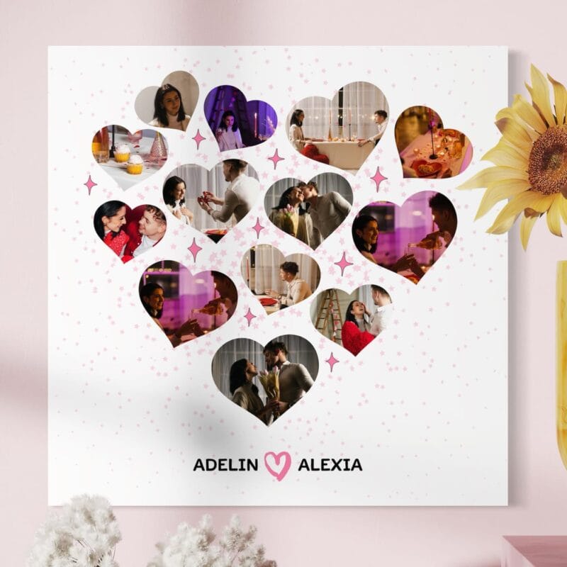 tablou canvas personalizat colaj povestea noastră de dragoste