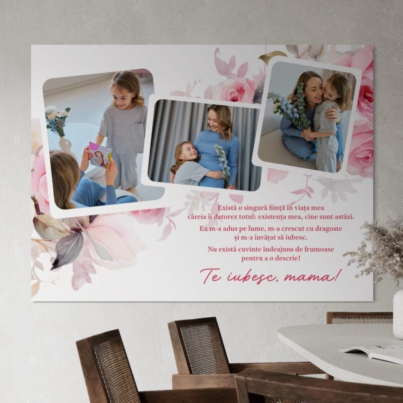 tablou canvas personalizat colaj pentru mama singura ființă
