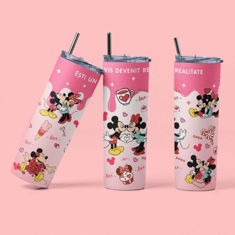 termos personalizat love minnie și mikey