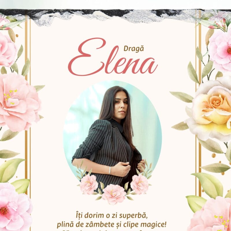 piatră personalizată patrată la multi ani elena (copiază)